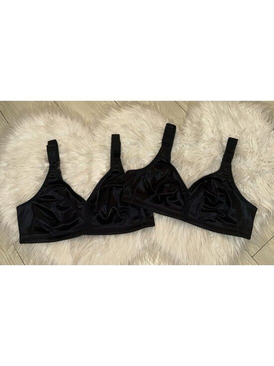 Bali Other - 2 Vtg Bali 3820 Flexible Support Full Coverage Bras Satin WF Womens 36C Black